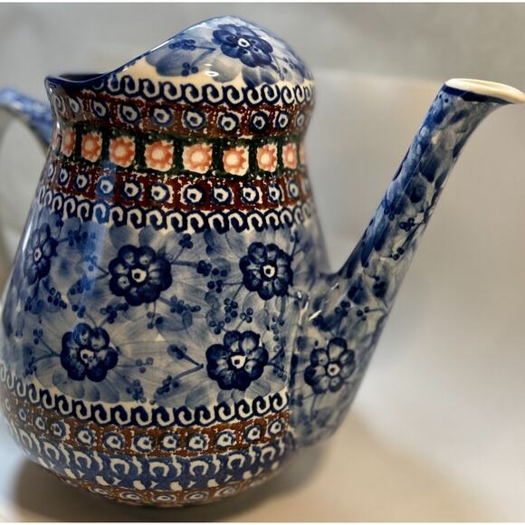 Polish Pottery Pitcher UNIKAT M. Starzyk 100 Handmade Pitcher - Picture 1 of 10
